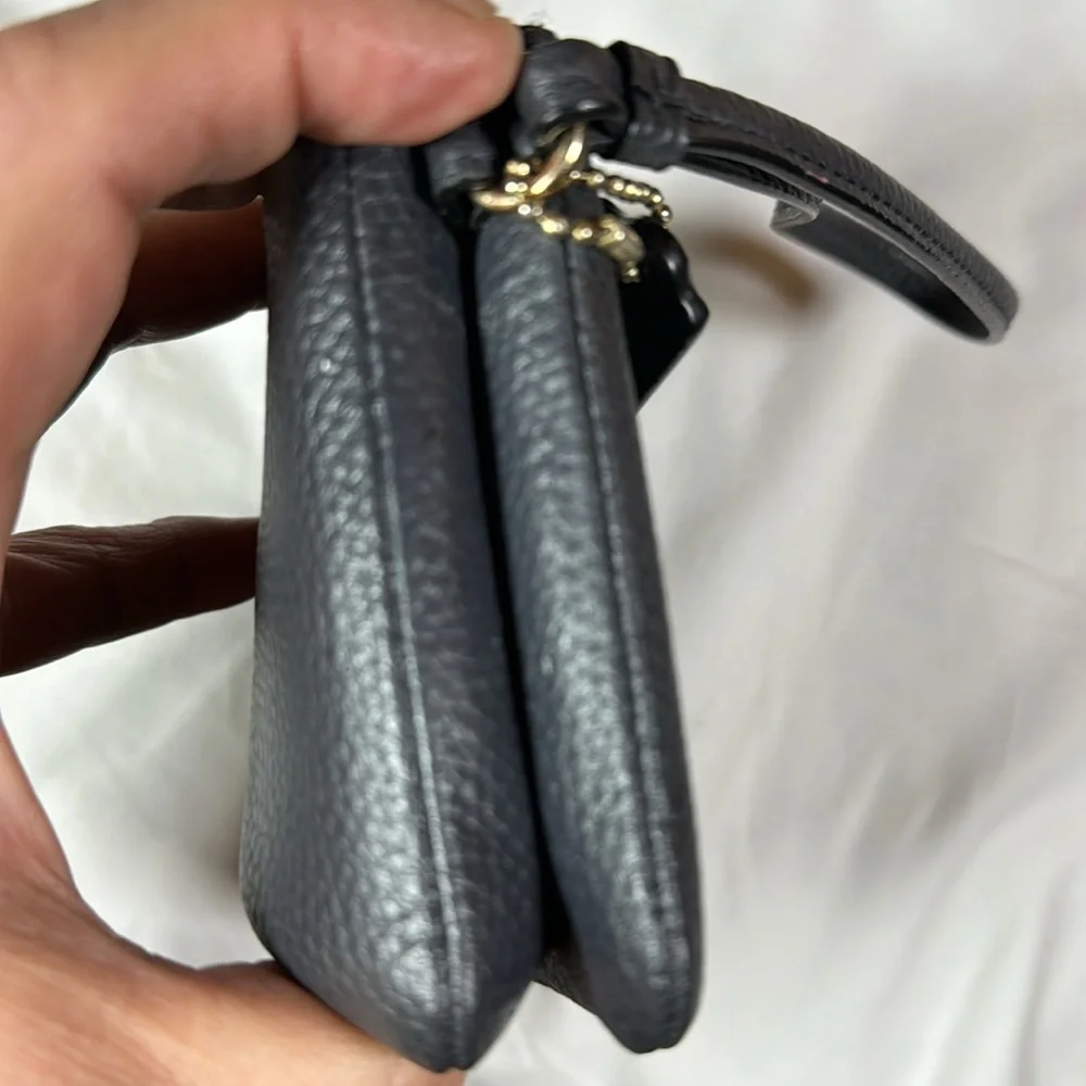 Coach Black Leather Wristlet Clutch